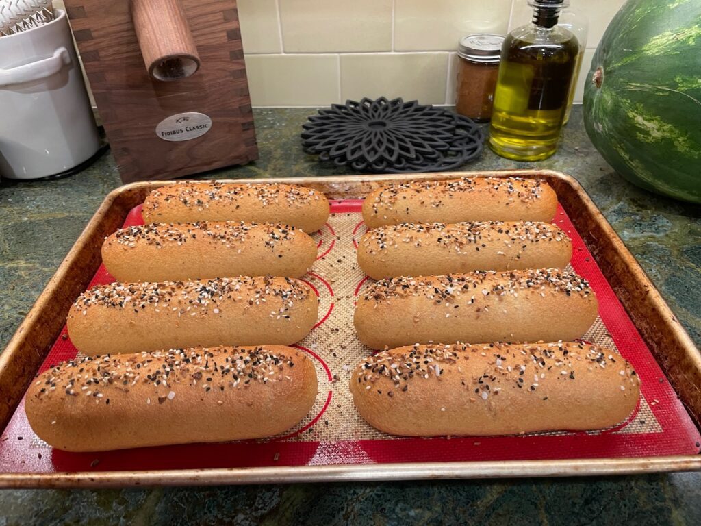 baked bagel dog