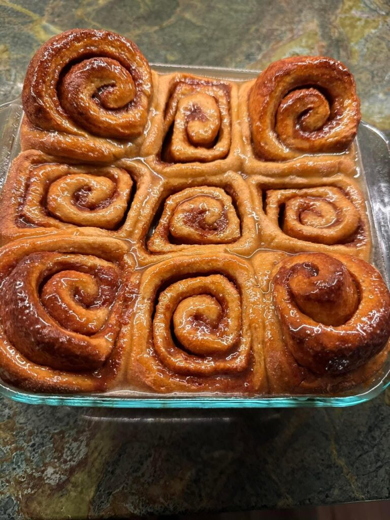 overcrowded cinnamon rolls