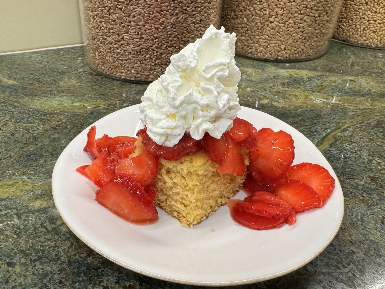 strawberry shortcake with freshly milled flour